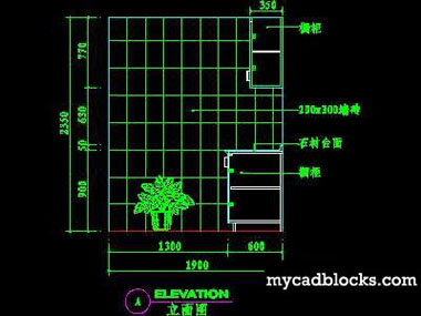 Kitchen CAD plane and elevation 72